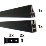 Aluminum partitions top + bottom 1760mm grey_1