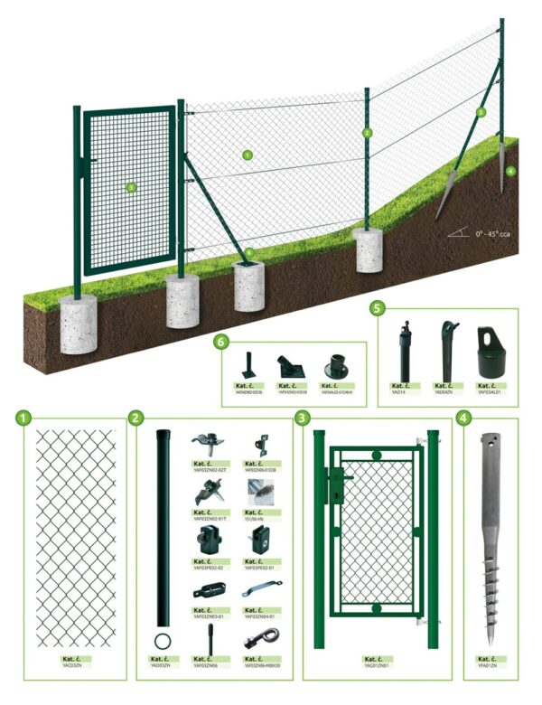 Chain-link fence ZnPVC 60x60mm 1