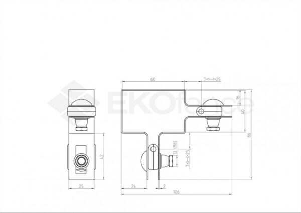 Corner clamp ZnPVC 60x40mm anthracite_2