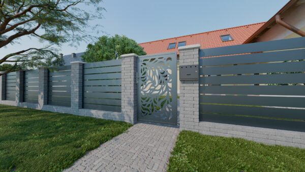 Design single gate FLORA 1000x1200mm with posts anthracite matt_2