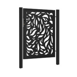 Design single gate FLORA 1000x1200mm with posts black matt_1