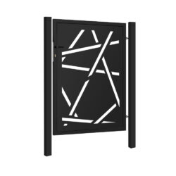 Design single gate HALEN 1000x1200mm with posts black matt_1