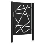 Design single gate HALEN 1000x1500mm with posts black matt_1