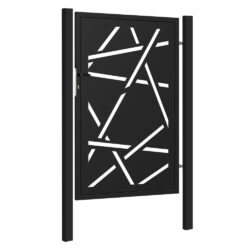 Design single gate HALEN 1000x1500mm with posts black matt_1
