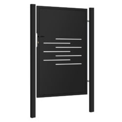 Design single gate LINE 1000x1500mm with posts black matt_1
