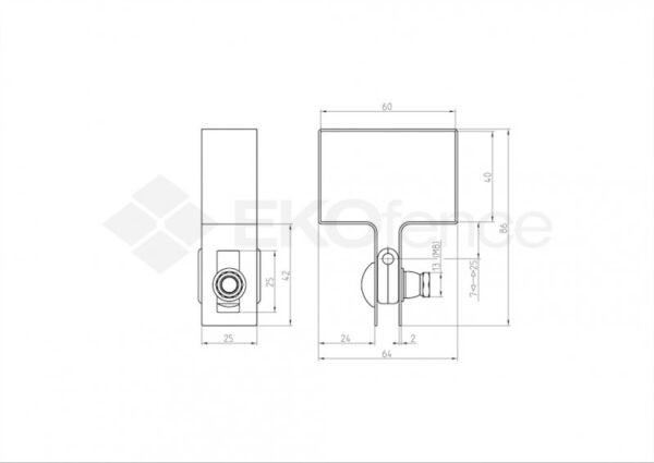 End clamp ZnPVC 60x40mm grey_2