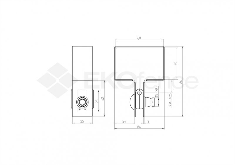 End clamp ZnPVC 60x40mm grey_2