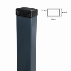 Fence post 60x40mm ZnPVC 1400mm 1.5mm anthracite_1
