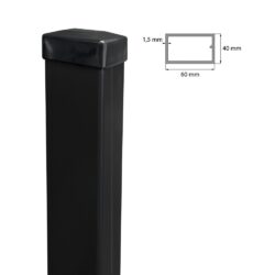 Fence post 60x40mm ZnPVC 2200mm 1