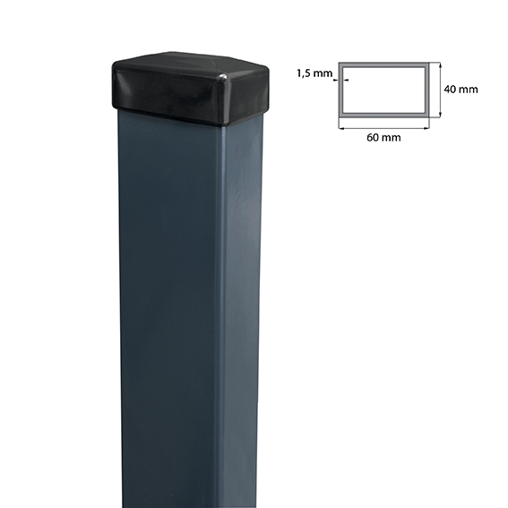 Fence post 60x40mm ZnPVC 2500mm 1.5mm anthracite_1 Fence post 60x40mm ZnPVC 2500mm 1.5mm anthracite_1