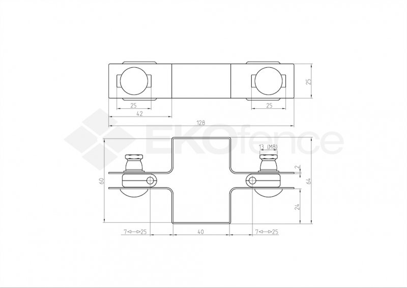 Middle clamp ZnPVC 60x40mm grey_2