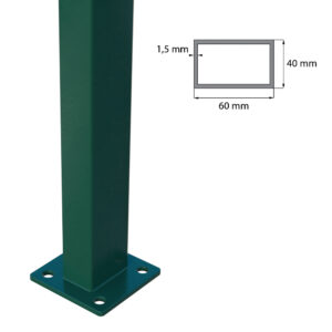 Post 60x40mm with base ZnPVC 1200mm 1.5mm green_2