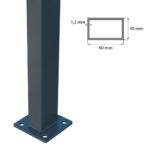 Post 60x40mm with base ZnPVC 1600mm anthracite_2