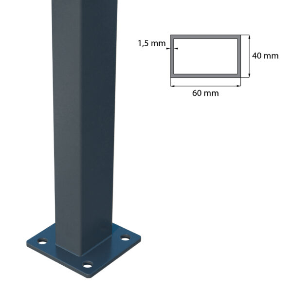 Post 60x40mm with base ZnPVC 1800mm anthracite_2