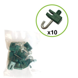 Tension wire holder with hook PE green 10pcs_1