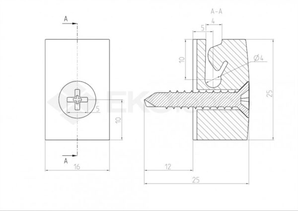 Tension wire holder with screw PE black 10pcs_2