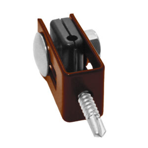 Universal fence bracket ZnPVC brown_1