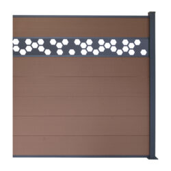 WPC fence set with post 1850mm KASANDRA brown HEXAGON_1