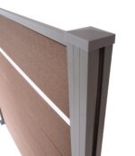 WPC fence set with post 1850mm KASANDRA brown HEXAGON_5