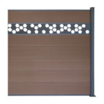 WPC fence set with post 1850mm KASANDRA walnut HEXAGON_1