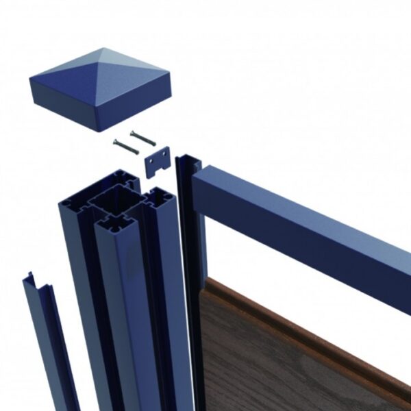 WPC fence set with post 1850mm KASANDRA walnut HEXAGON_4