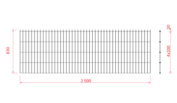 Welded panel N2D 2500x830mm D5/4/5mm anthracite_6