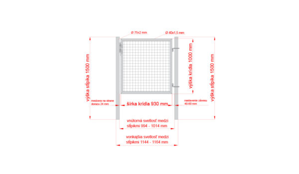 Wicket gate Round ZnPVC 1000x1000mm