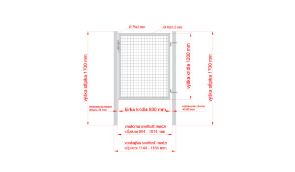 Wicket gate Round ZnPVC 1000x1200mm