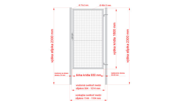 Wicket gate Round ZnPVC 1000x1800mm
