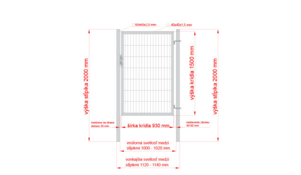 Wicket gate Square ZnPVC 1000x1500mm