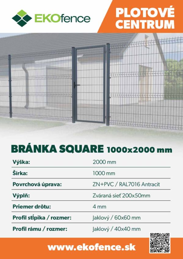 Wicket gate Square ZnPVC 1000x2000mm
