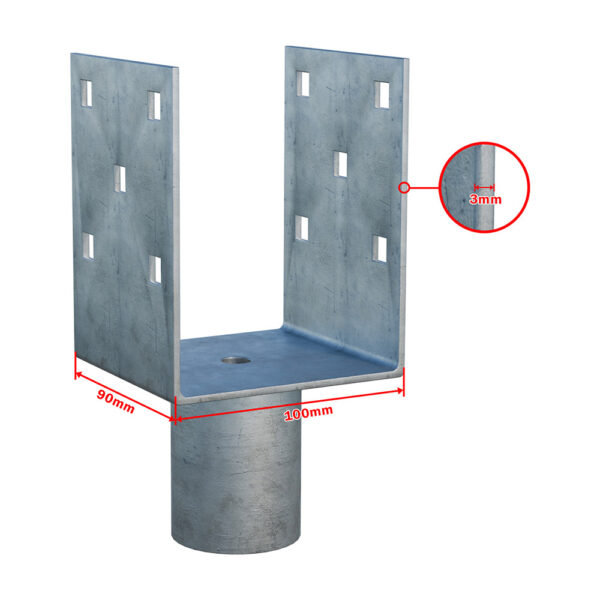 ground screw extension Zn "U" 100x90x120x60mm_2