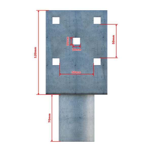 ground screw extension Zn "U" 100x90x120x60mm_4