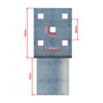 ground screw extension Zn "U" 70x70x90x60mm_4