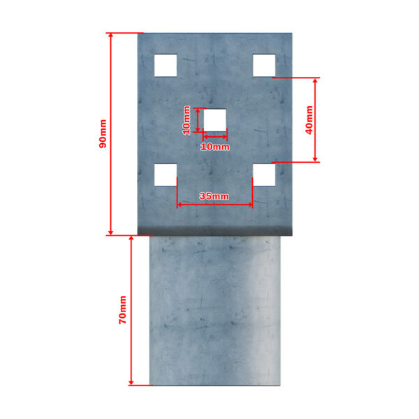 ground screw extension Zn "U" 70x70x90x60mm_4