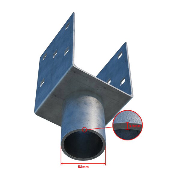 ground screw extension Zn "U" 90x90x120x52mm_3