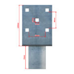 ground screw extension Zn "U" 90x90x120x52mm_4