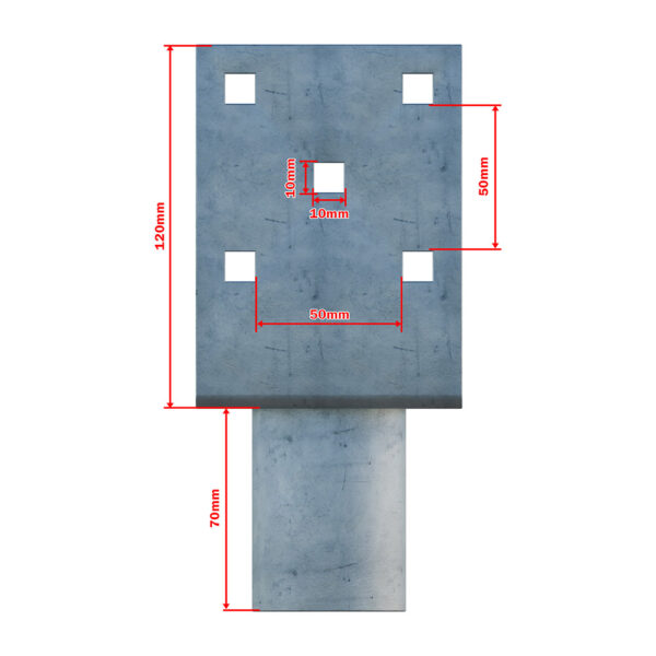 ground screw extension Zn "U" 90x90x120x52mm_4
