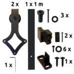 sliding barn door hardware - mini - "Rhombus"_1