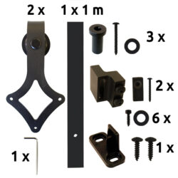 sliding barn door hardware - mini - "Rhombus"_1