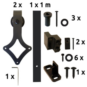 sliding barn door hardware - mini - "Rhombus"_1