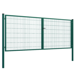 Double Wing  gate Square ZnPVC 4000x1500mm, 80x80mm green