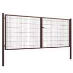 Double Wing  gate Square ZnPVC 4000x1500mm, 80x80mm brown