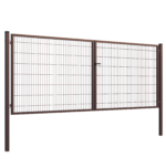 Double Wing  gate Square ZnPVC 4000x1500mm, 80x80mm brown