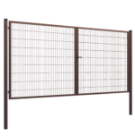 Double Wing  gate Square ZnPVC 4000x1800mm, 80x80mm, brown