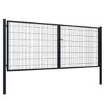 Double Wing  gate Square ZnPVC 4000x1500mm, 80x80mm black