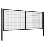 Double Wing  gate Square ZnPVC 4000x1500mm, 80x80mm black