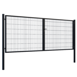 Double Wing  gate Square ZnPVC 4000x1500mm, 80x80mm black
