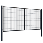 Double Wing  gate Square ZnPVC 4000x1800mm, 80x80mm, black