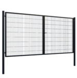 Double Wing  gate Square ZnPVC 4000x1800mm, 80x80mm, black